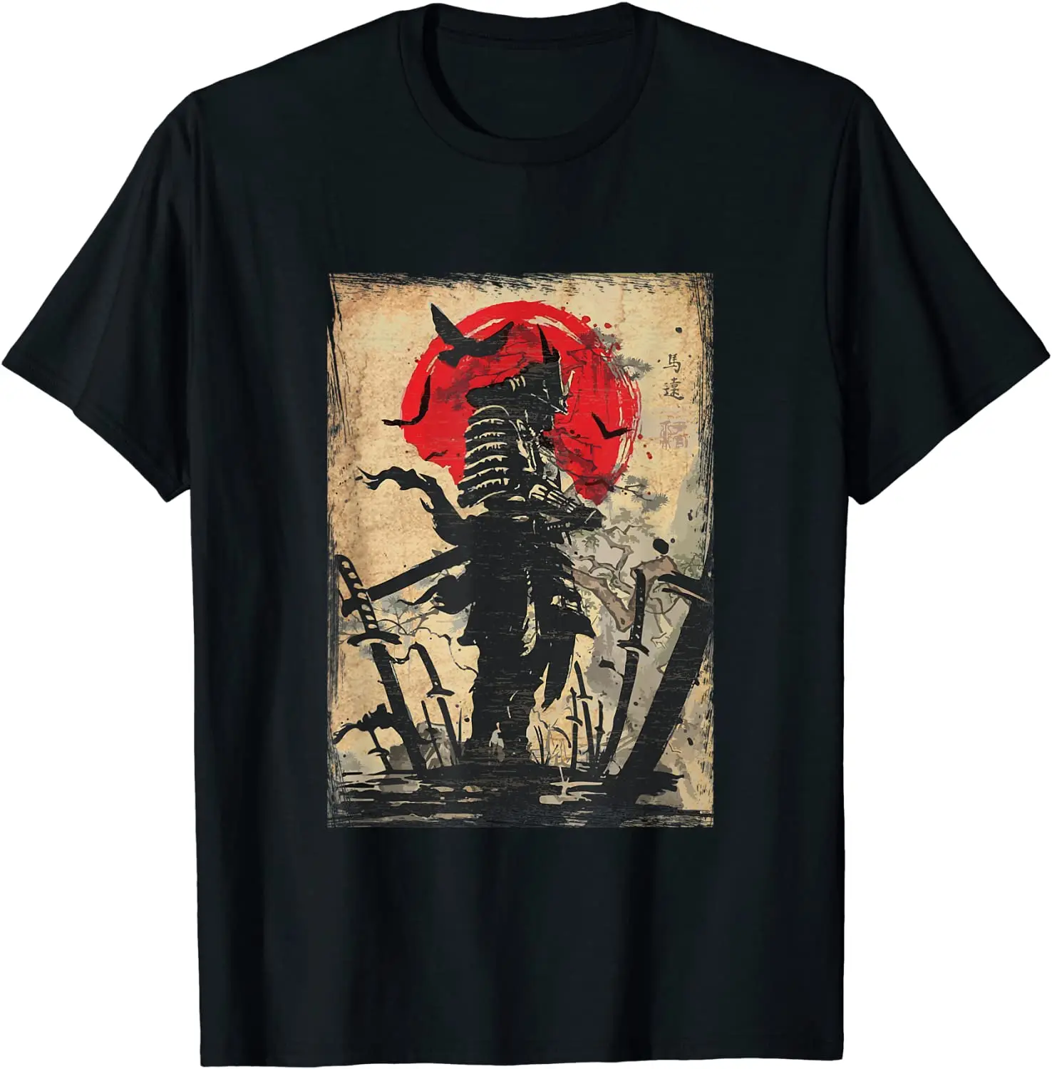 

2021 Summer Cotton Men T-shirt Samurai Warrior Bushido Code Japanese Swordsmen Printing Graphic T-shirts High Quality Men Tops