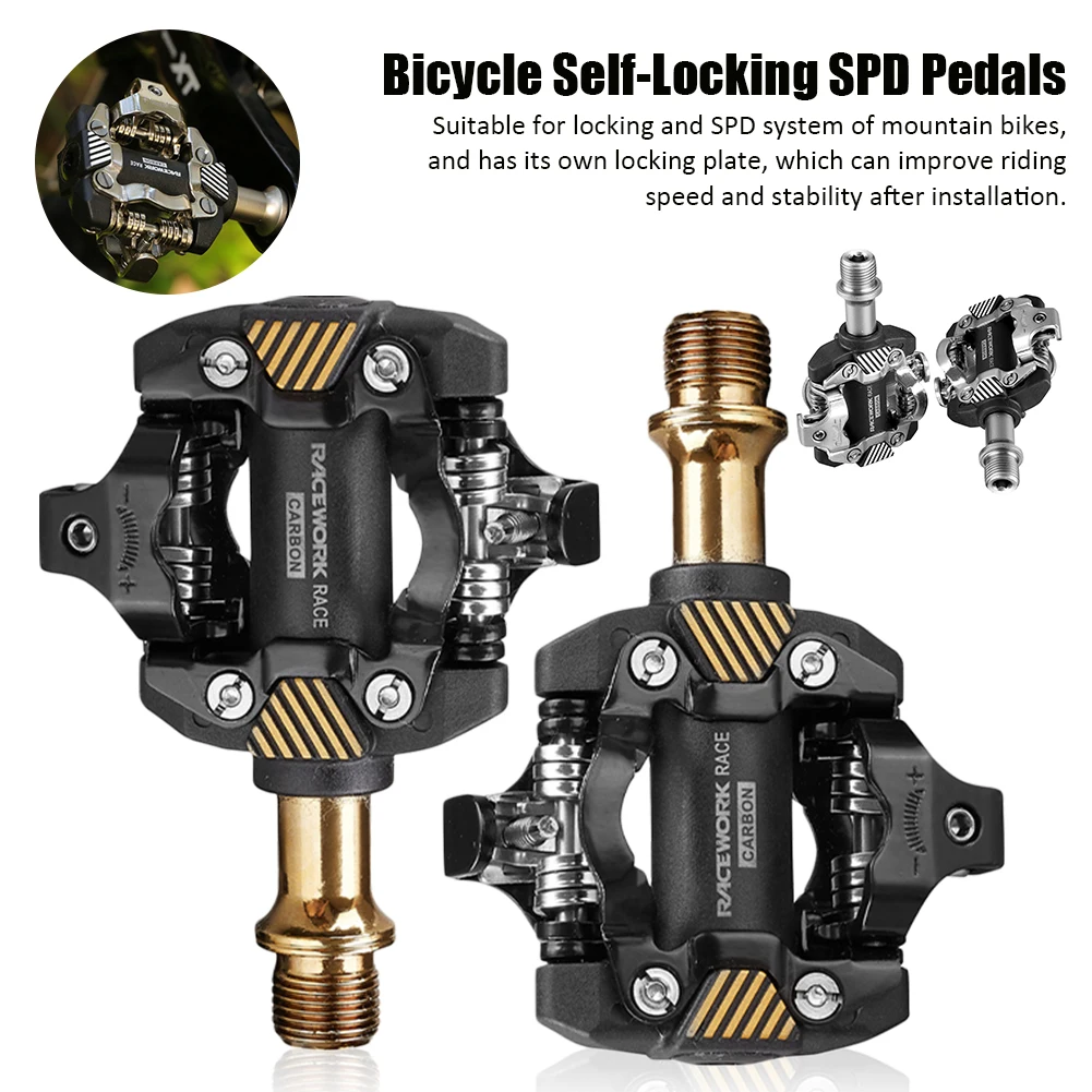 

X-M8100 Bike Pedals Self-Locking SPD Pedals DU Bearing MTB Bicycle Pedals Die Casting Carbon Fiber Pedal for Most Bikes