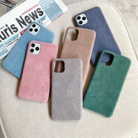 free personalization custom initial name flannel soft cell phone case for iphone 11 12 13 pro max candy color celular sleeve