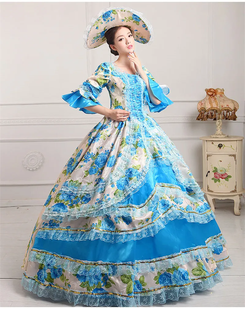 

Queen Victorian Ball Dress Medieval Lolita Party Halloween Costume For Women XXXL Plus
