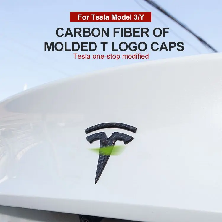 

Model3 Front/Trunk Logo Rear logo Sticker For Tesla Model 3 2021 Accessories Carbon Fiber Tesla Model Y Car Model three