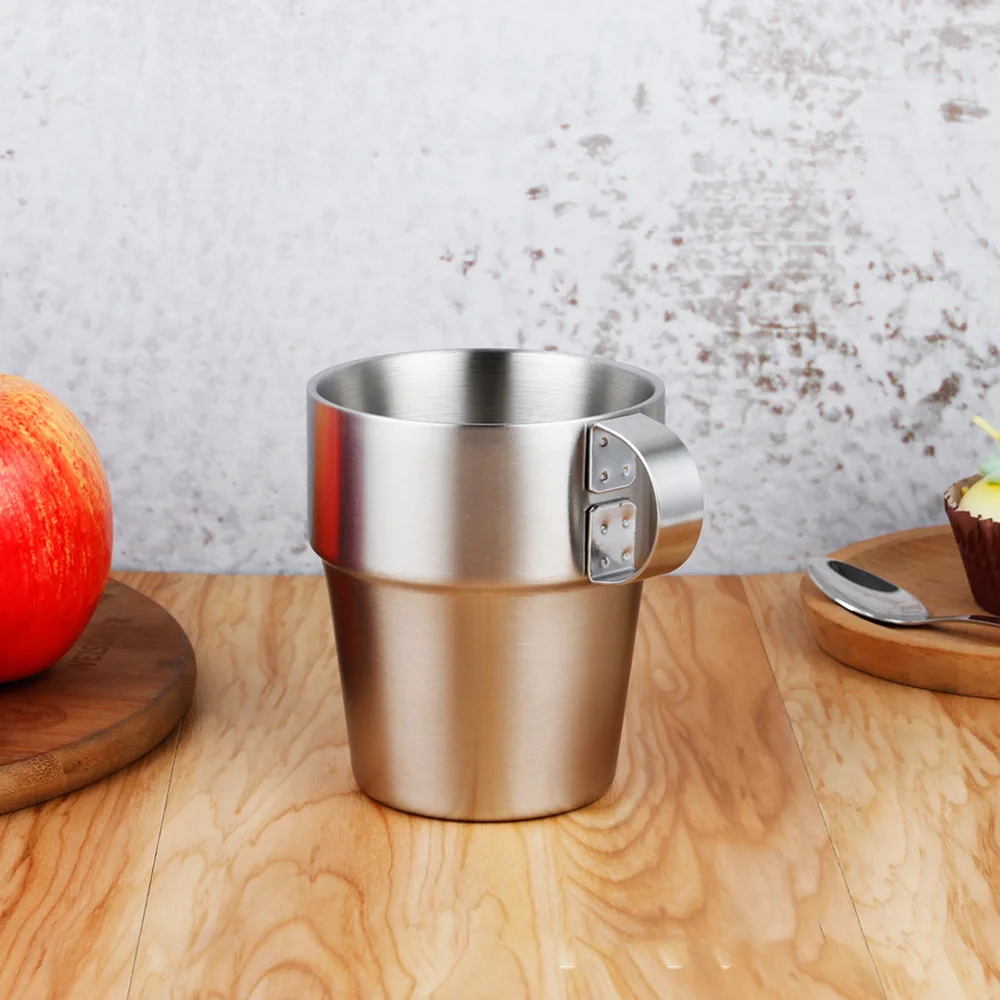 

Beer Tea Cup Lightweight Outdoor Camping Travel Hiking Equipments Stacked Round Design Hygienic Portable Non Magnetic Beer Cup
