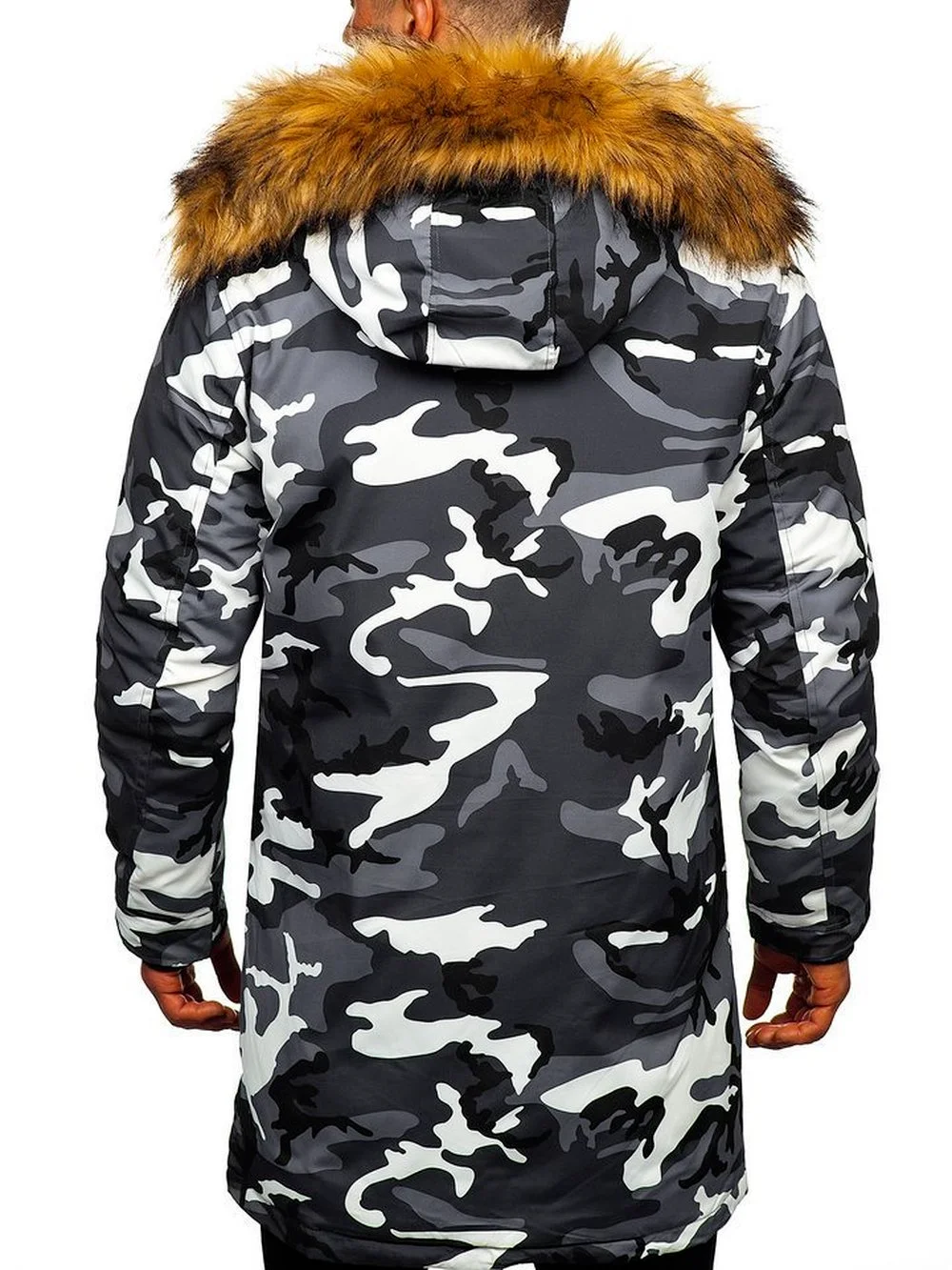 ZOGAA Fashionable Men's Winter Warm Plus Fleece Hooded Long Cotton Jacket