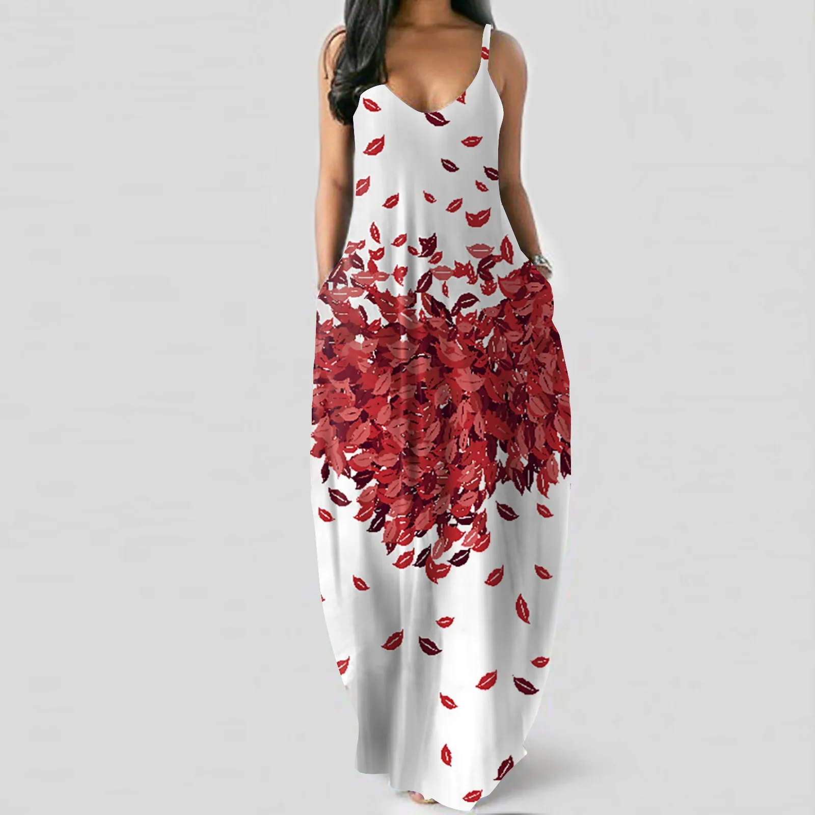 

Summer Dresses Dresses Women's Dresses Dress With Long S Women's Fashion Summer Casual Print V-neck Sexy Sleeveless Dresses Long