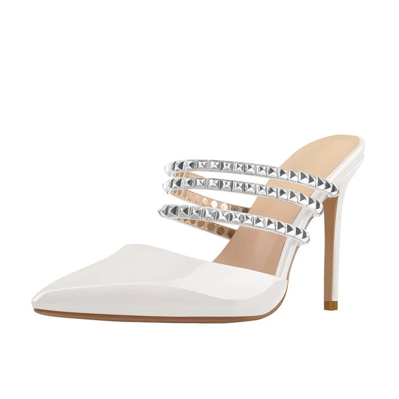 Onlymaker/женские шлепанцы с заклепками и острым носком на ремешке Босоножки без