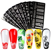 1pc rectangle nail stamping templates flower love animal 10x4cm stainless steel image plates polish manicure stencil