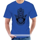 Футболка Hams And Khamsa с надписью Hand Yoga Love Peace Symbol, женская футболка 3 4 с коротким рукавом @ 003483