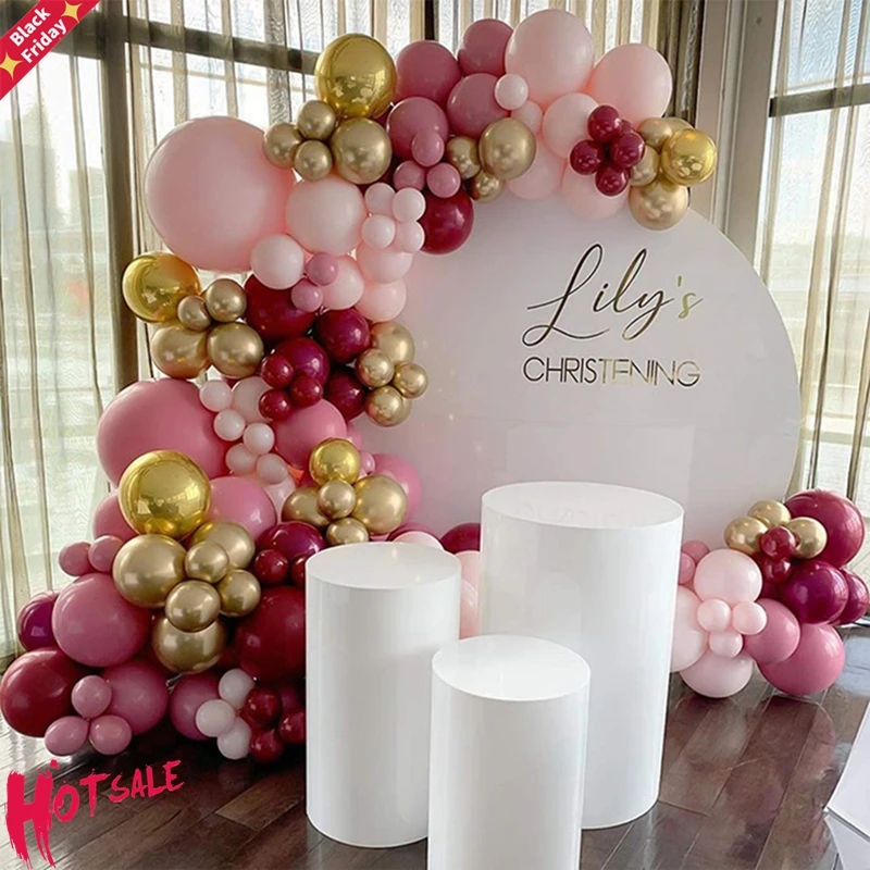 97 шт DIY арка для воздушных шаров гирлянды глобальная Горячая розовый хром