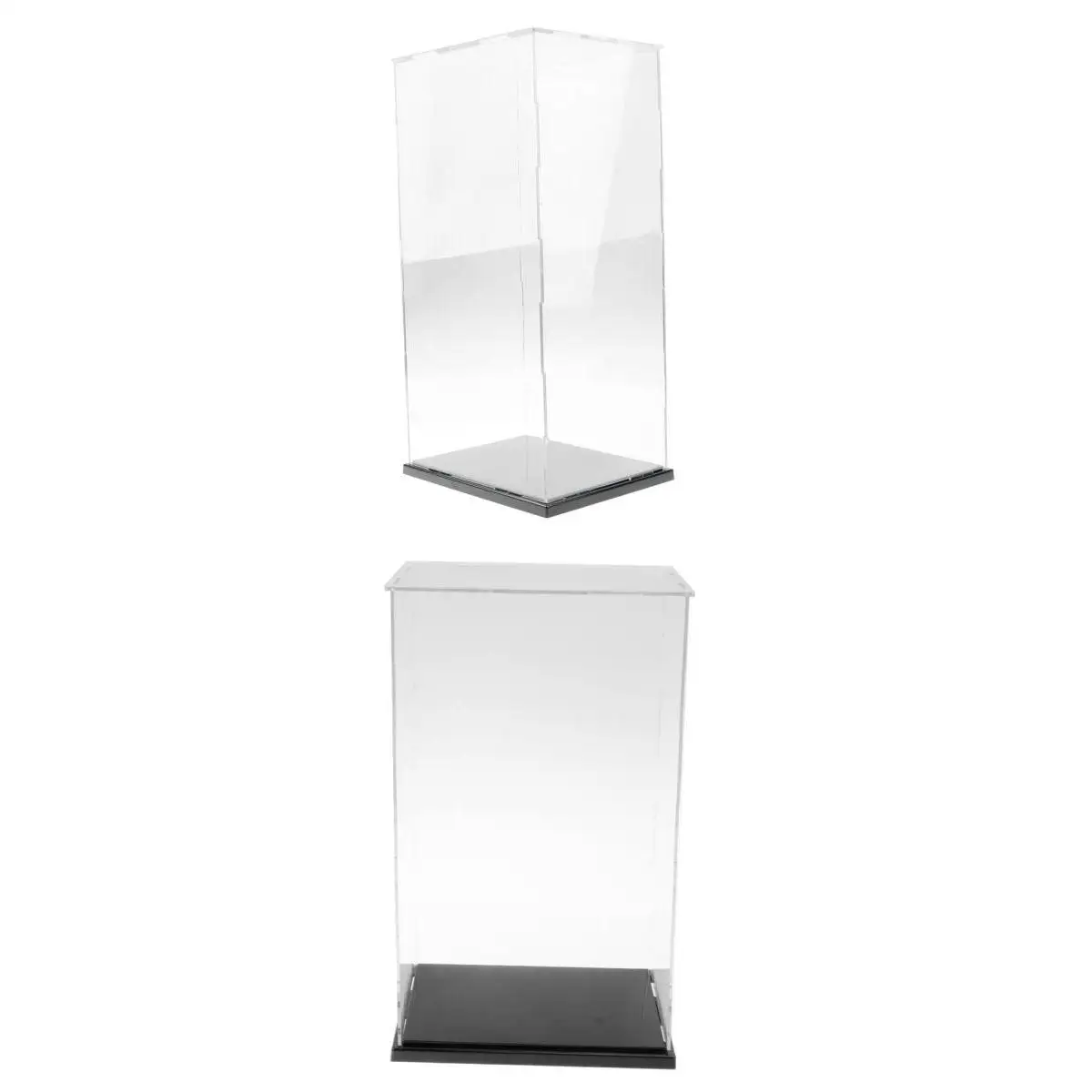 

Set of 2, Large Clear Display Case with Balck Base 19x15x37cm 19x15x31cm