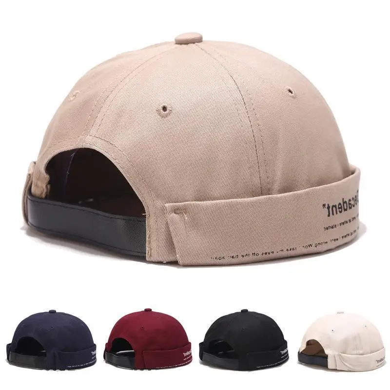 

Unisex Solid color Casual Beanie hat Dome Melon hat Korean Landlord hat Trendy Hip-hop Street Yuppie Rogue adjustable hat Women