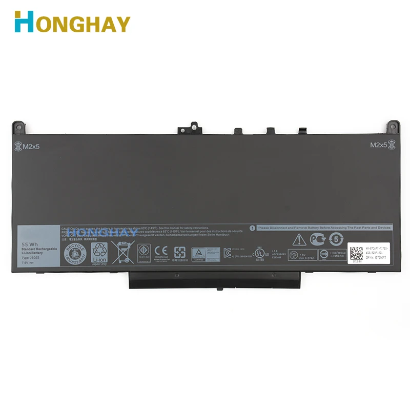 Honghay Новый J60J5 Сменный аккумулятор для ноутбука Dell Latitude E7270 E7470 R1V85 MC34Y 242WD 7 6 V