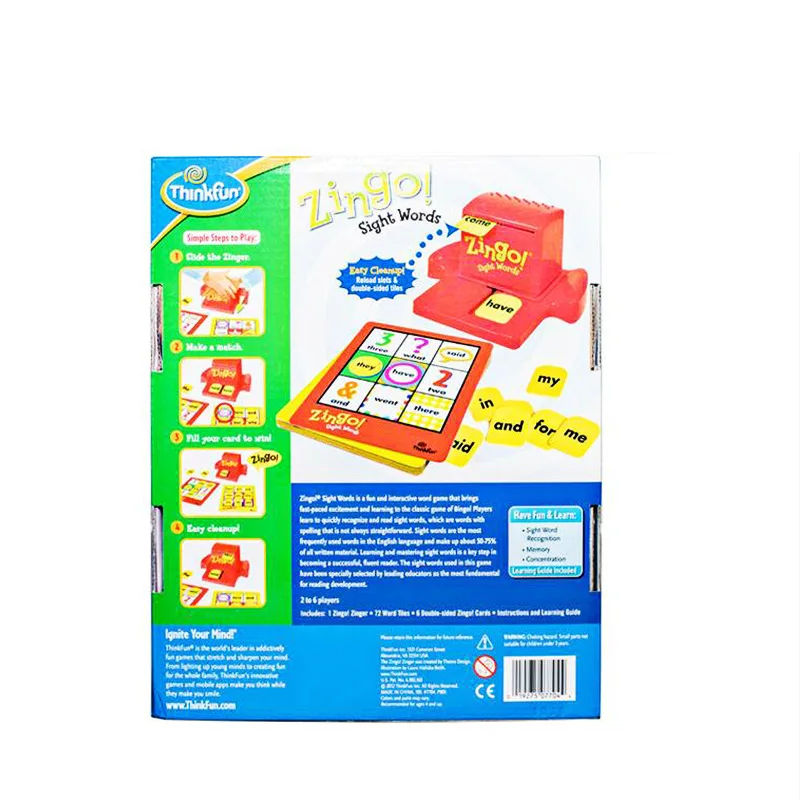 ThinkFun шустрый сенсорный слово прицел слова обучающая игрушка Zingo
