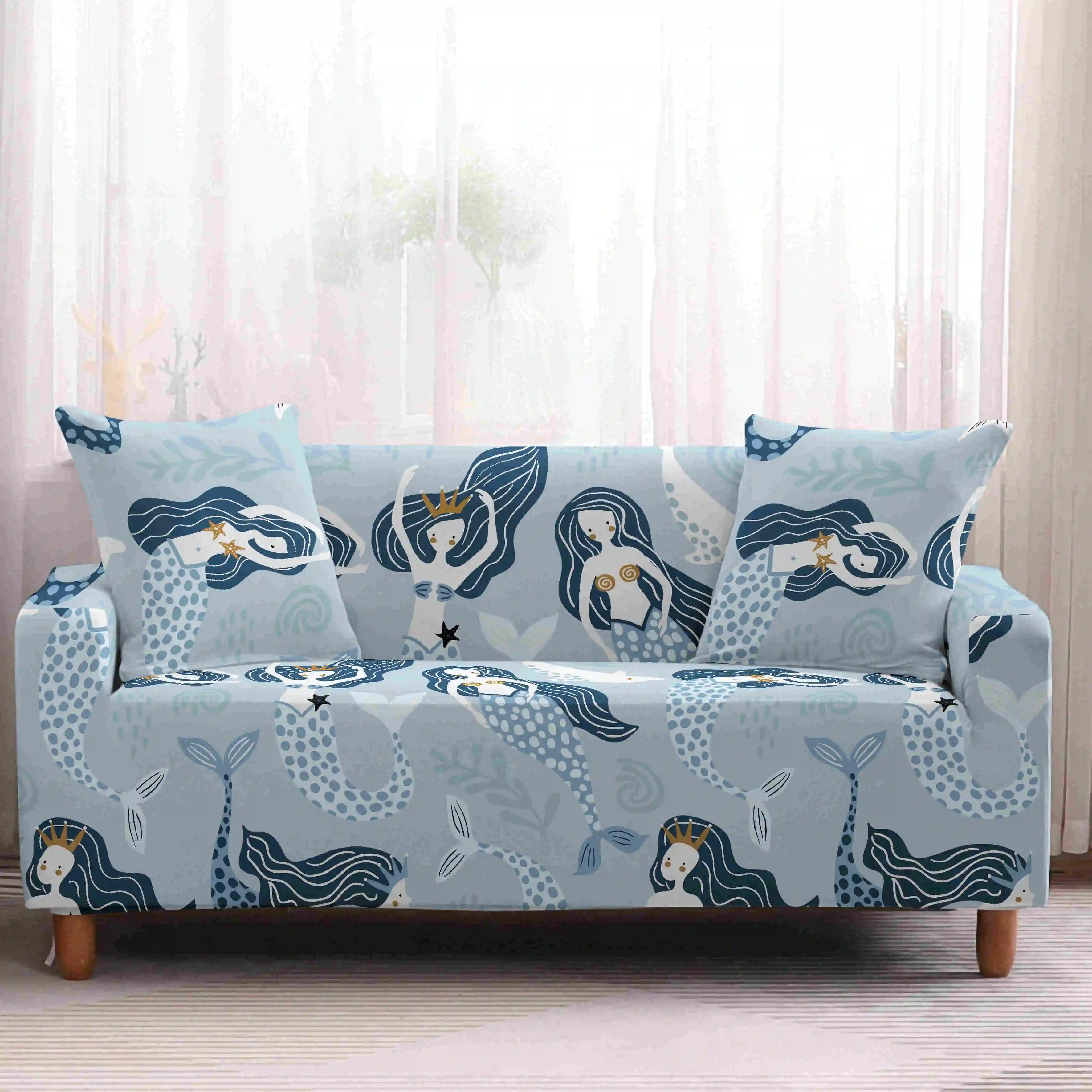 Домашний чехол для дивана из полиэстера с милым рисунком кошек секционного 1/2/3/4