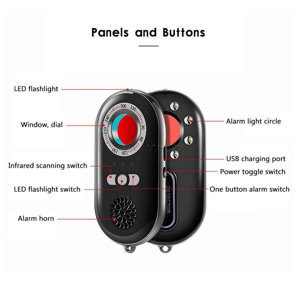 k98 mini signal detector portable travel anti spy camera finder led anti thief candid cam hidden lens eavesdropping bug scanner free global shipping