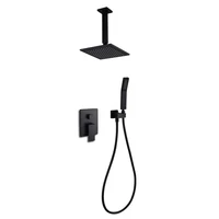 quality brass black bathroom 8 rain shower head faucet ceilingwall mounted shower arm diverter mixer handheld spray set