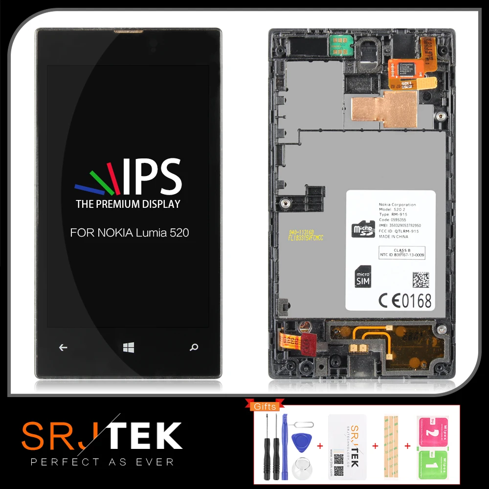 Оригинальный 4 ''для Nokia lumia 520 LCD сенсорный экран для дисплей дигитайзер сборка