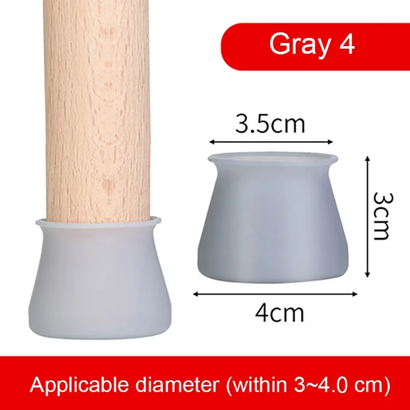 

4 Pcs/set silicone table and chair mats mute non-slip wear-resistant wooden floor table pads stool table foot protective cover