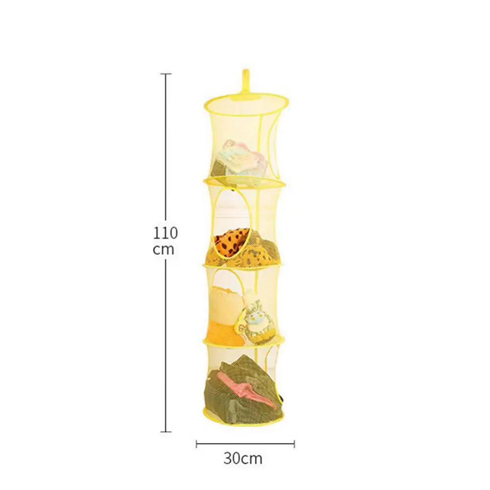 

60% Hot Sales!! 4 Layers Mesh Folding Kids Toys Storage Rack Hanging Basket Sundries Organizer