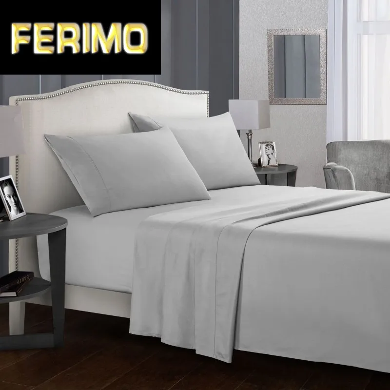 

Solid color Bed sheet sets Flat Sheet+Fitted Sheet+Pillowcase Queen/ King Size 15 Colors Soft comfortable Bedding Set25