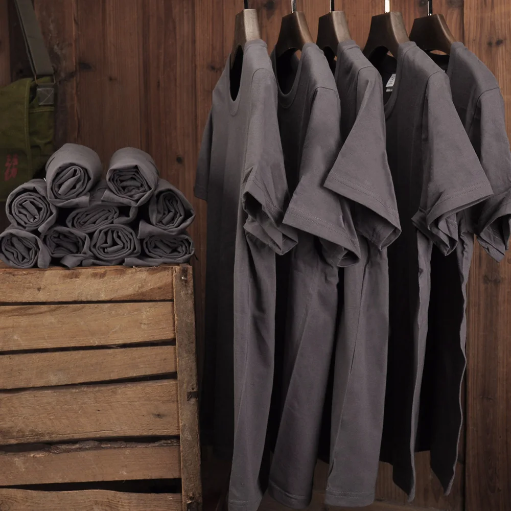 

Fashion dark grey Solid color Tops summer Women Men's cotton sports T-shirt Crew Neck short sleeve sweat-absorbent comfort Shirt