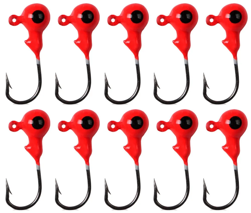 10 шт./компл. бронзовых морских рыболовных крючков сурика свинцового круглый Jig Head