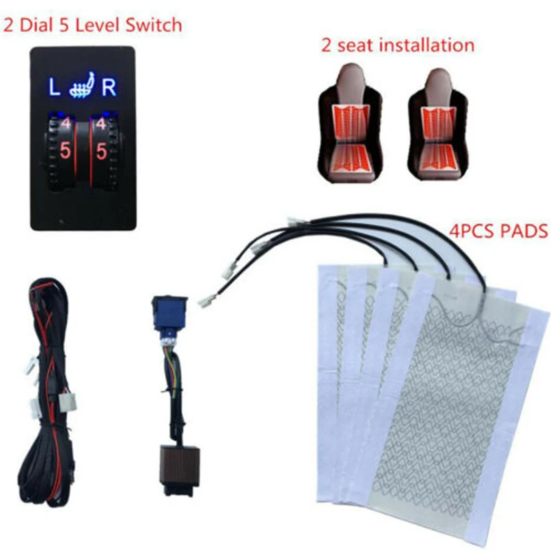 4 шт. 5 уровень 12 В углеродное волокно универсальный автомобильный обогреватель с