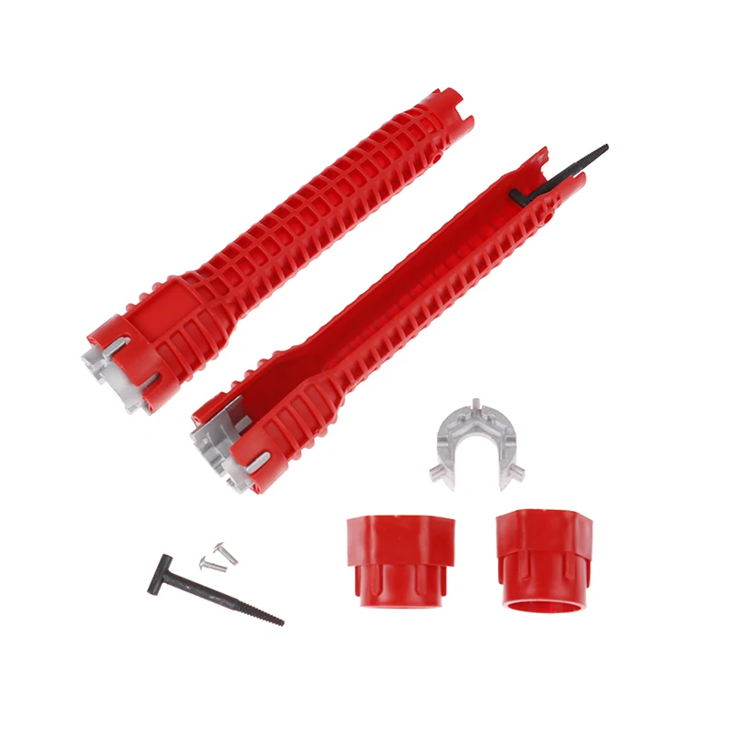 

8 In 1 Anti-slip Kitchen Repair Plumbing Tool Flume Wrench Sink Faucet Key Plumbing Pipe Wrench Bathroom Wrenches Tool Sets