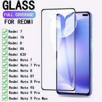 9d 9h full tempered glass on the redmi 7 7a 8 8a k30 for xiaomi redmi note 7 8 8t 9s 9 pro max safety protective glass case