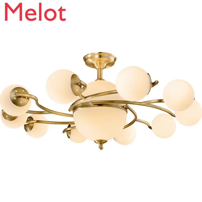 

Скандинавский Постмодернистский светильник, роскошный медный потолочный светильник для гостиной, американская модель, молекулярные дизай...