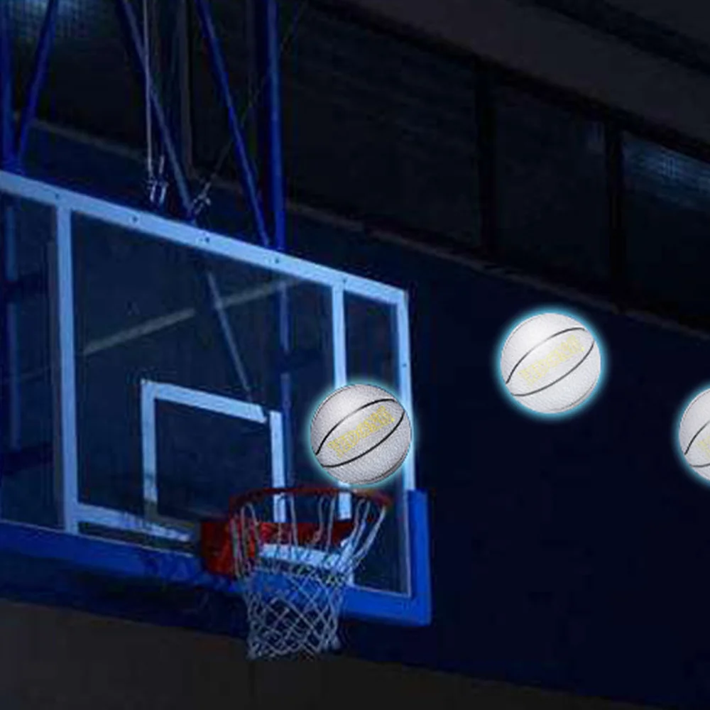 

1 Set Luminous Basketball Sport PU Basketball with Bag Inflator Gas Pin for Adults Outdoor Night Training