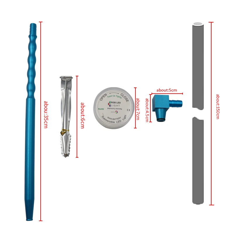 Модный стеклянный кальян набор Chicha светодиодный светильник с шлангом для
