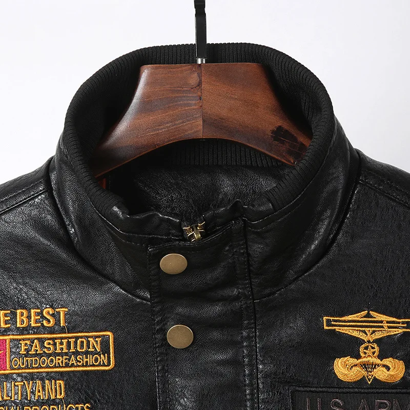 

fur through male the spring and autumn period and the new pu leather jacket male motorcycle jacket