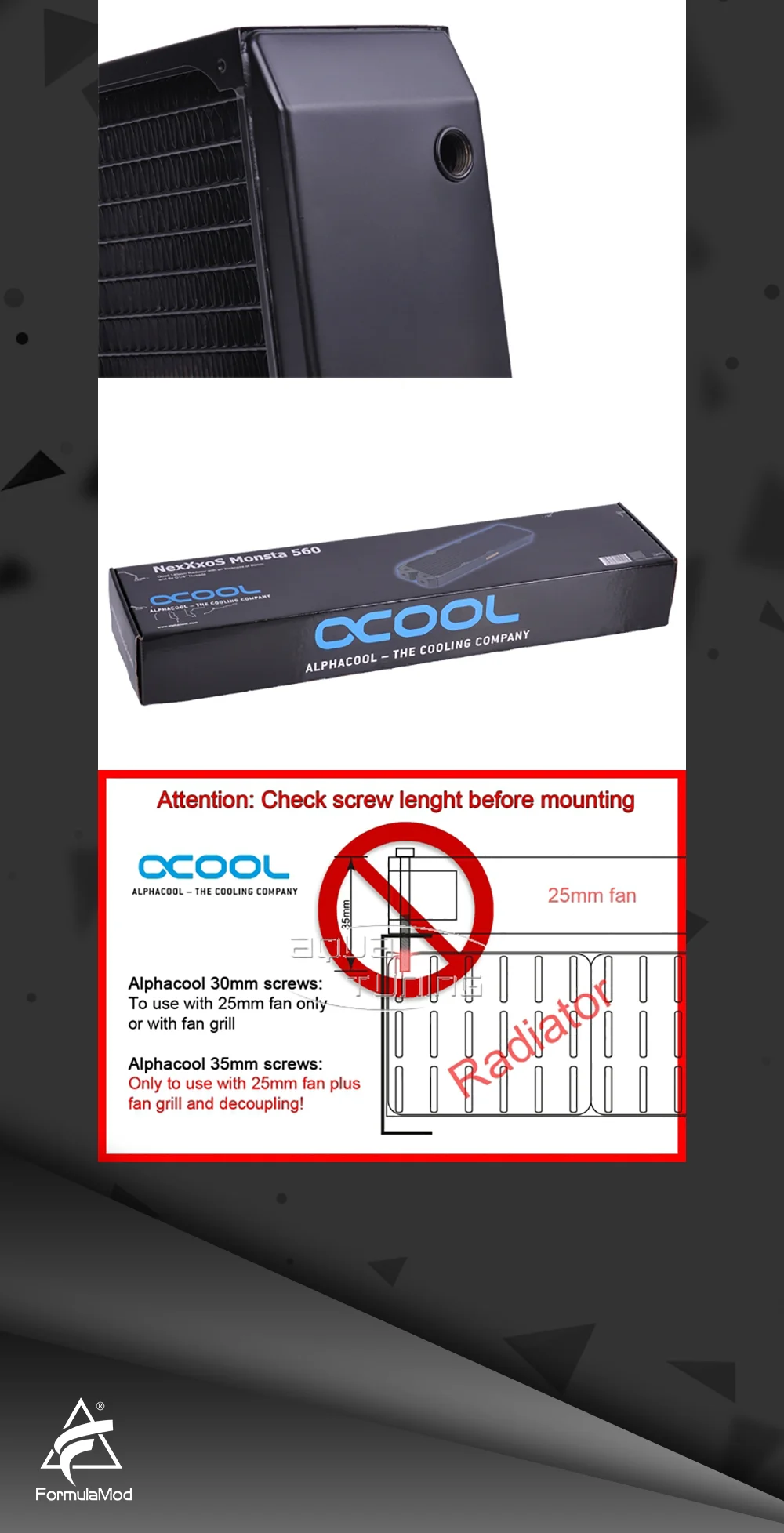 Холодный ряд полный медный радиатор Alphacool NexXxoS Monsta полностью медный 560 мм