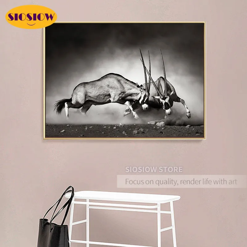 Black And White 5d Diy Diamond Painting Animals Antelope Gazelle Full Square Drill Daimond Mosaic Embroidery Decor Home Nordic | Дом и сад