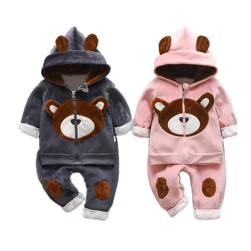 2 шт./компл. комплект зимней детской одежды для маленьких мальчиков и девочек
