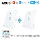 Умный сенсорный выключатель AXUS с Wi-Fi, RF433 передатчик, 123 клавиш, 23 каналов, настенный светильник ель с дистанционным управлением, работает с Alexa Google Home