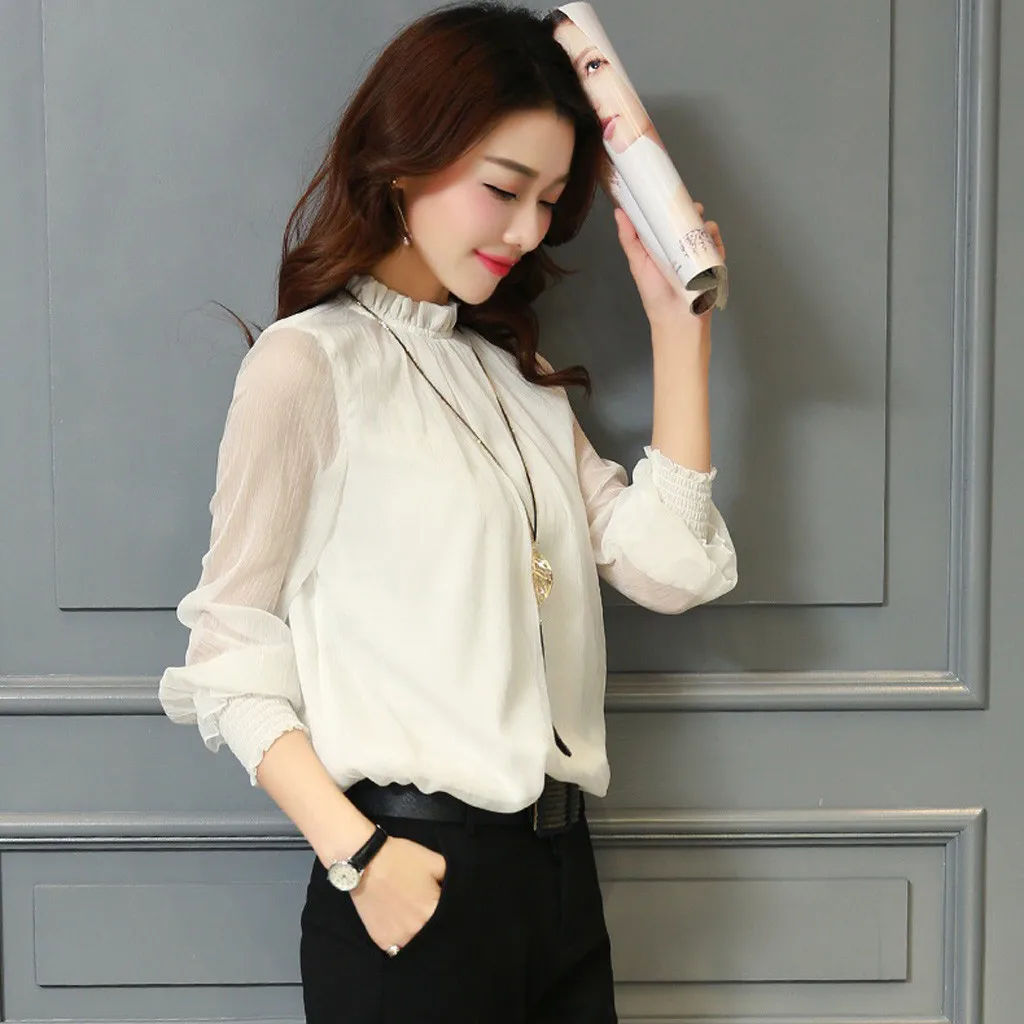 Модная перспективная шифоновая блузка рубашка Повседневная летняя женская