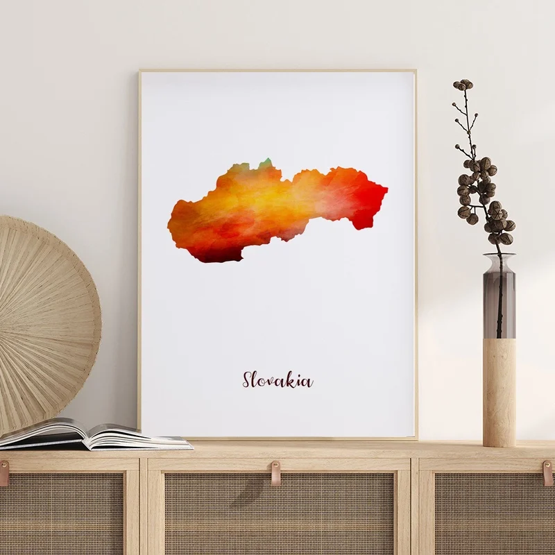 

United States Map Poster Wall Art Decor Print Gift canvas watercolor poster