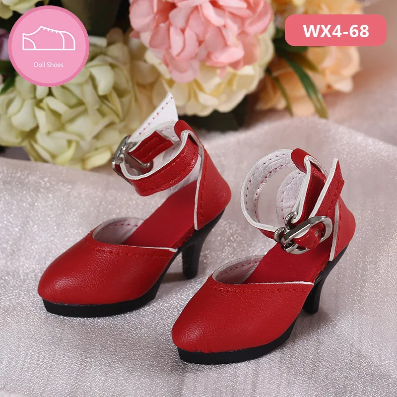WX4-68 red Обувь для куклы BJD; 1 пара; 6 см; сапоги из искусственной кожи; модная мини-игрушка; обувь 1/4; кукла Chateau Fairyland Luts; 2 цвета; аксессуары - Цвет: WX4-68 red