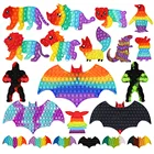 Антистрессовая игрушка, простая Радужная пузырьковая упаковка, антистрессовая игрушка для детей