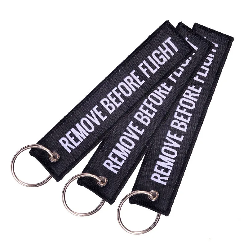 

Remove Before Flight Keyring for Women Men Letter Embroidery Aviation Gifts Bag Luggage Colorful Memorial Keychain