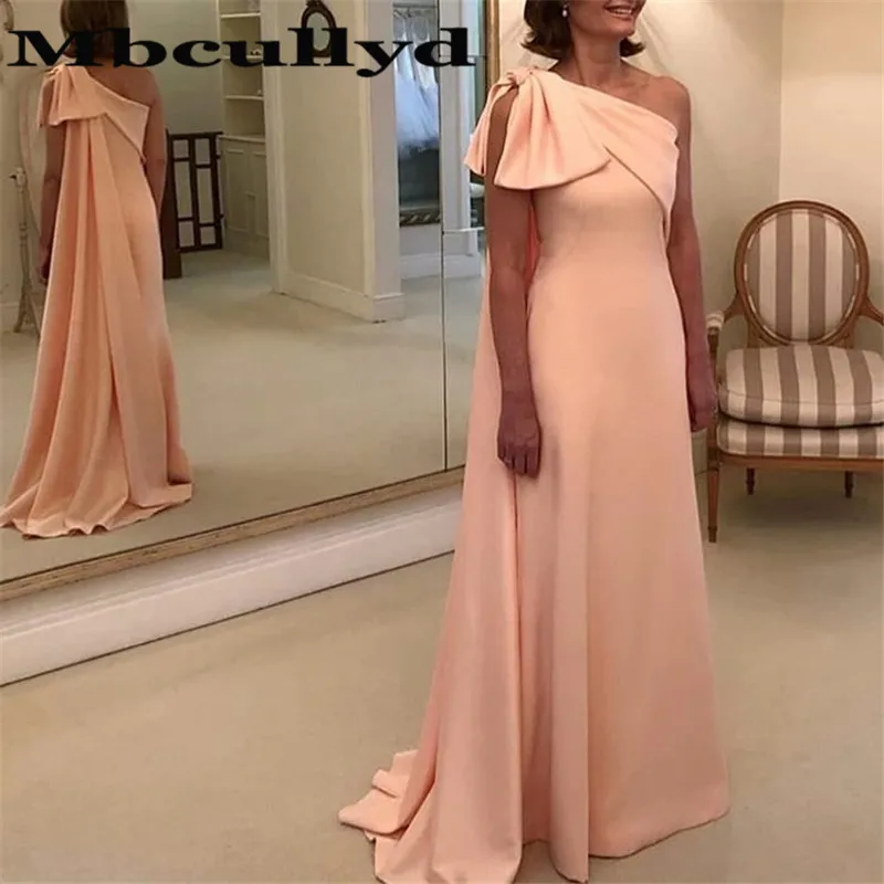 

Mbcullyd Pink Satin Mother Of The Bride Dresses 2023 Elegant One Shoulder Formal Evening Dress New vestidos de fiesta de noche