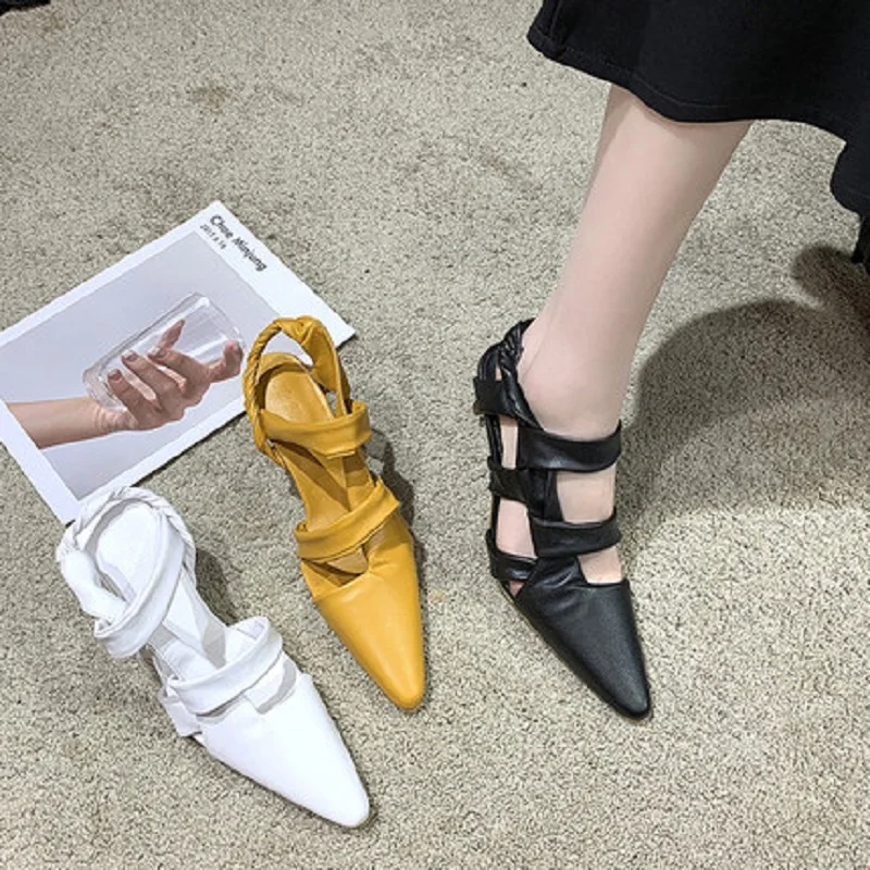 

Сандалии в римском стиле Baotou, новые модные туфли с острым носком на высоком каблуке, женская обувь для весны и лета