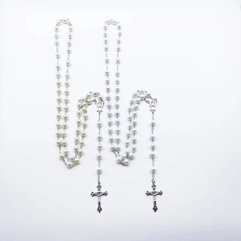 Jindian религиозный жемчуг ювелирные изделия из бисера ожерелье Крест Иисуса Девы