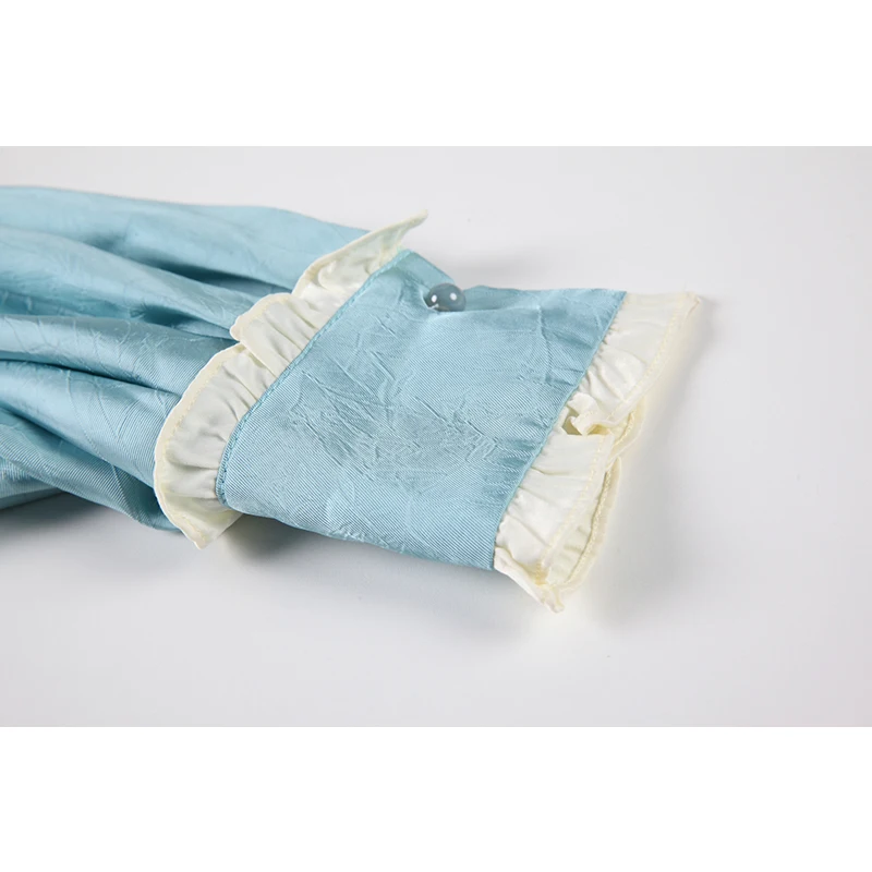 

French Elegant Blouses Women Lantern Long Sleeve Ruffle Spliced Cardign Shirts Tops Elegant Baggy Party Club Ins Ulzzang Clothes