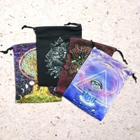 13x18cm tarot card storage bag velvet double sided print drawstring bag home accessories gift tarot storage organizer for party