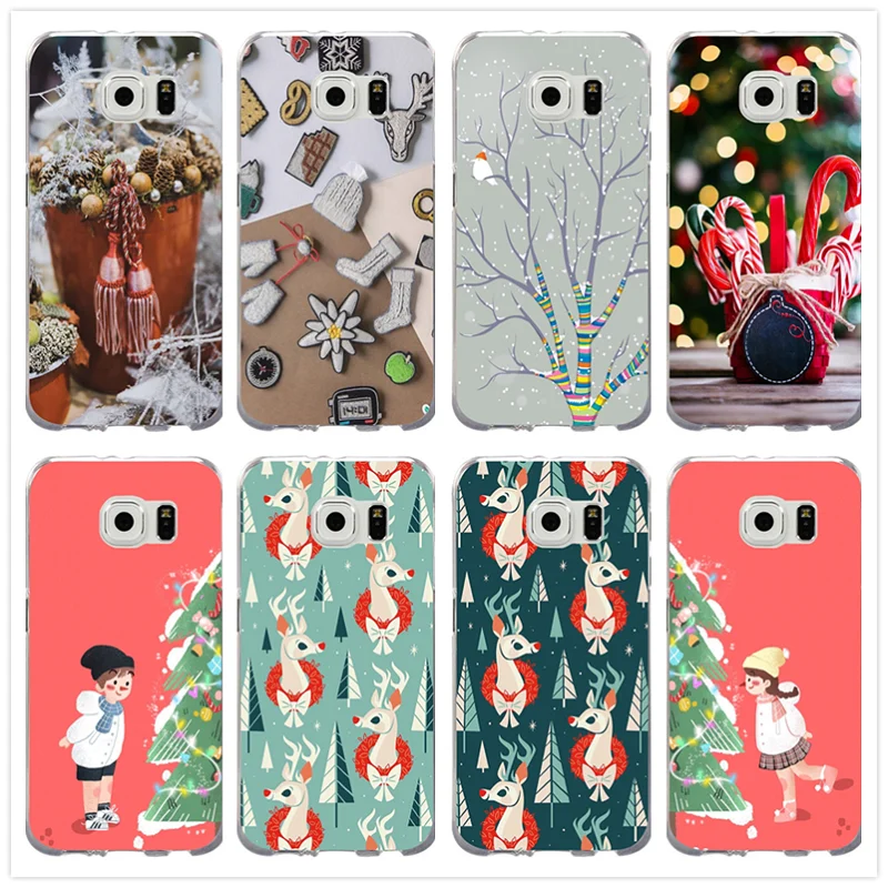 Мягкий чехол для телефона из ТПУ с милым рождественским и Новогодним Дизайном