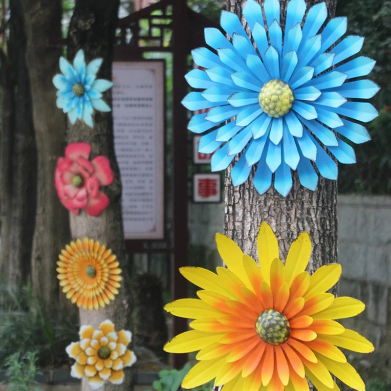 

Железная подставка для украшения вилла двор сад макет маленькие размеры настенные украшения кулон орнамент Подсолнух décoration de jardin