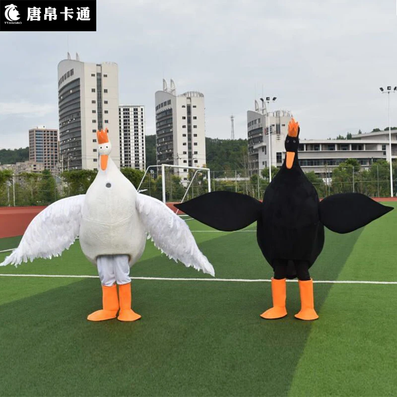 Goose Mascot Costume White Black Bird Mascot Costume Adult Character Cosplay Ceremony Suits Halloween Carnival Dress