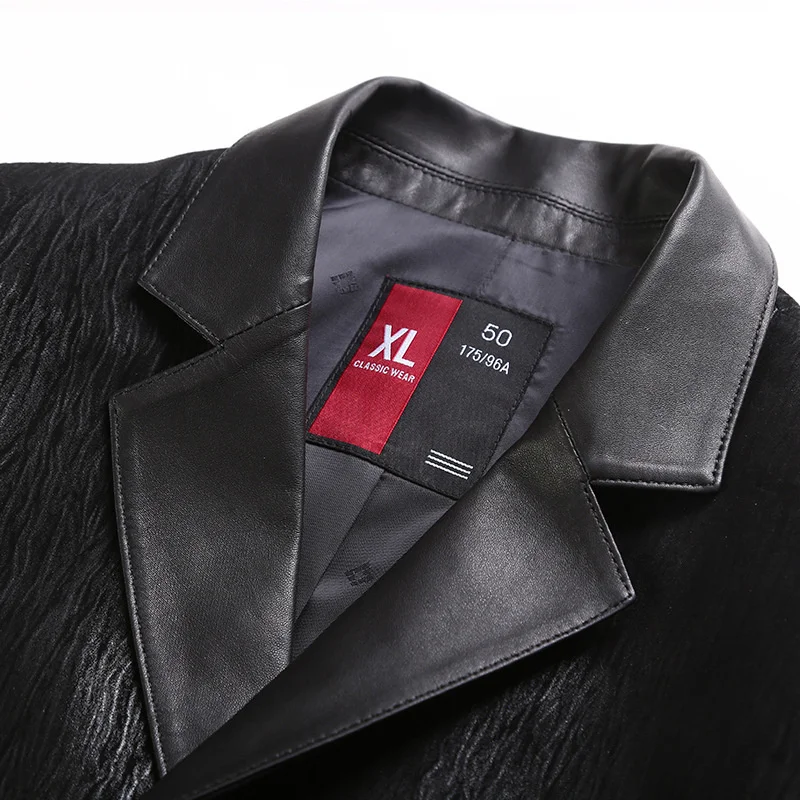 Блейзер Мужской из натуральной кожи однобортный деловой блейзер для отдыха